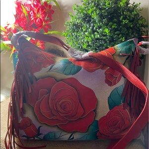 Anushka Genuine Leather Hand Painted Hobo Handbag